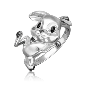 Кольцо «Кролик» из серебра с эмалью 01-5662-00-000-0200