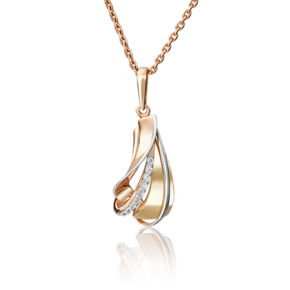 Подвеска из комбинированного золота с фианитами 03-2865-00-401-1113-48