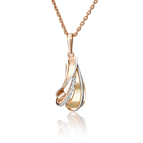 Подвеска из комбинированного золота с фианитами 03-2865-00-401-1113-48