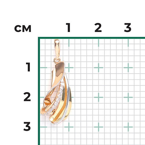 Подвеска из комбинированного золота с фианитами 03-2865-00-401-1113-48
