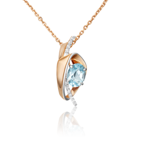 Подвеска из красного золота с топазом и натуральными топазами white 03-3061-00-201-1110-57