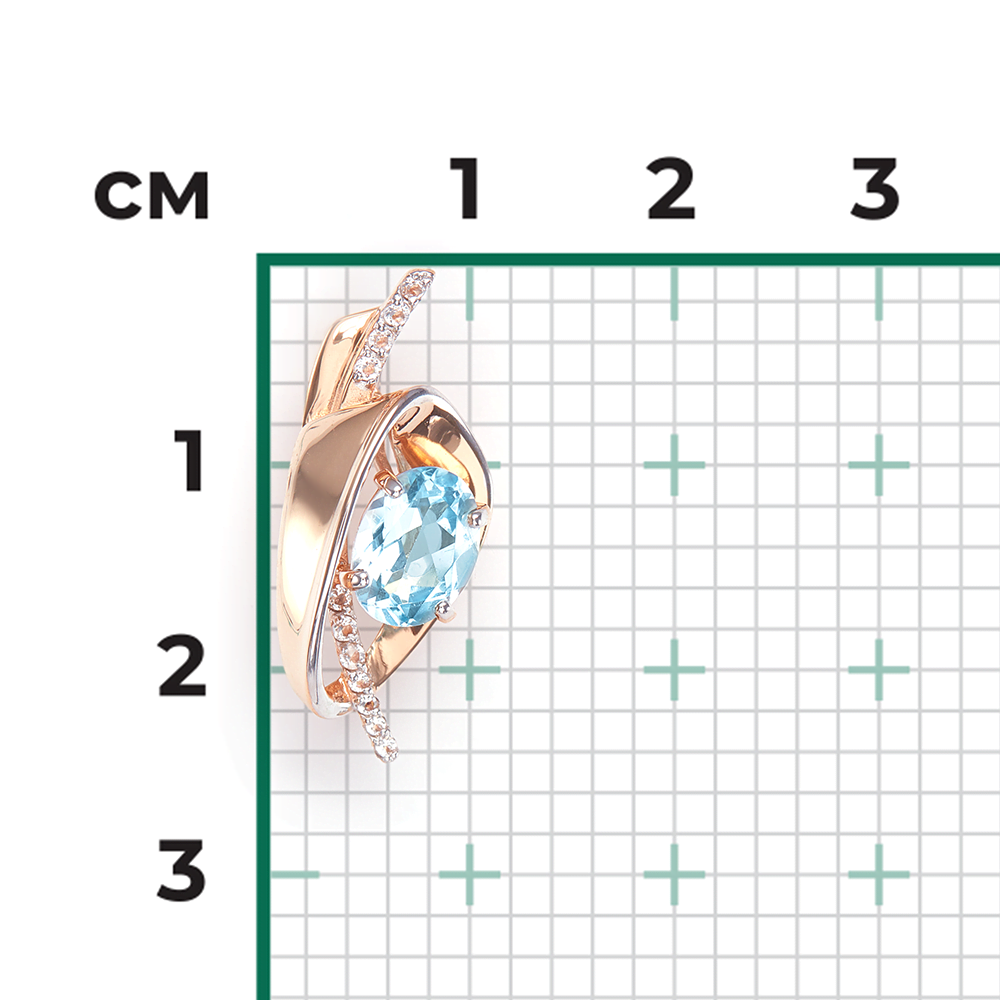 Подвеска из красного золота с топазом и натуральными топазами white 03-3061-00-201-1110-57
