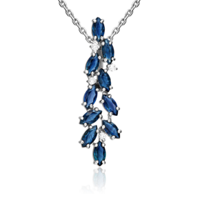 Подвеска из белого золота с сапфирами и бриллиантами 03-0397-00-105-1120-30