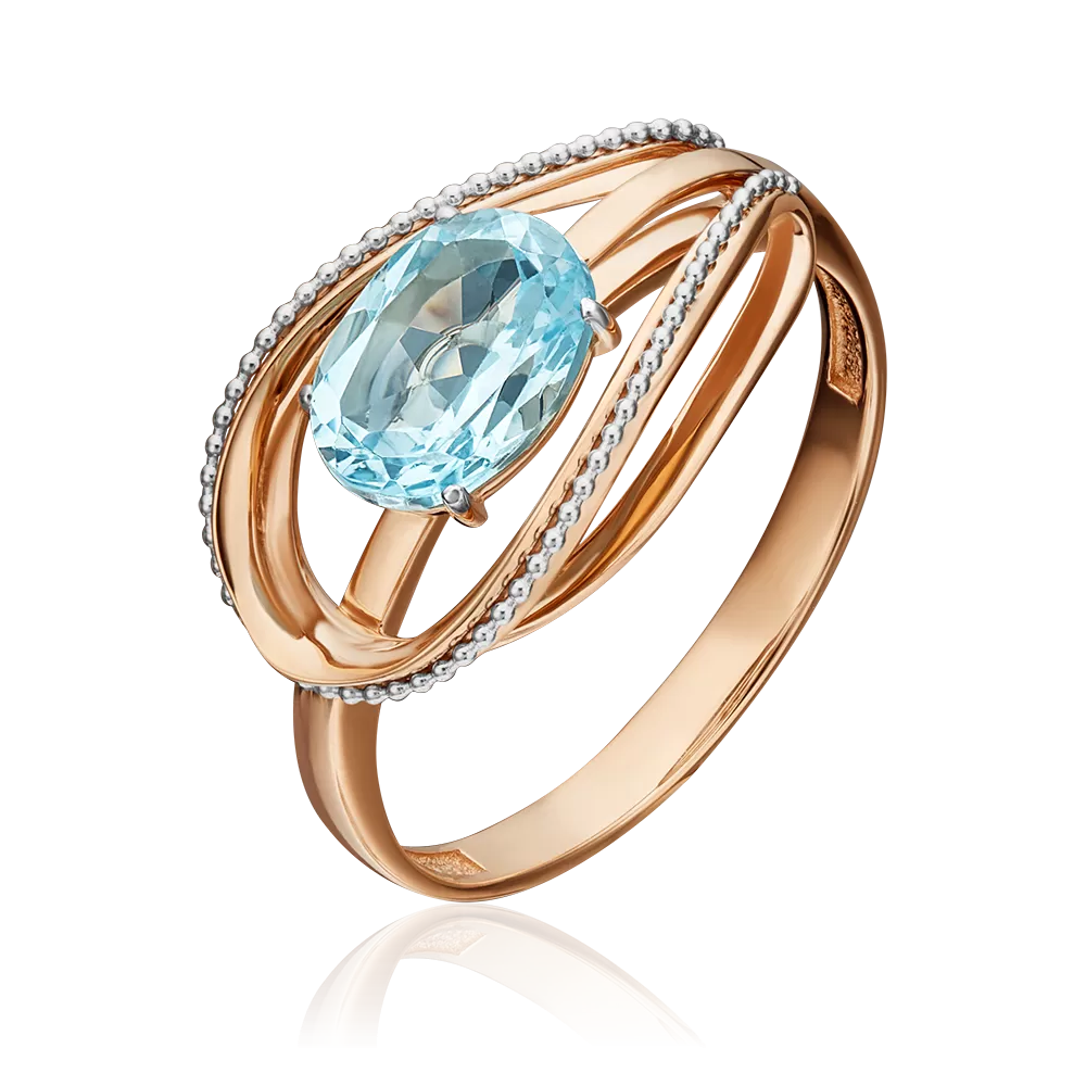 Кольцо из комбинированного золота с топазом 01-5390-00-201-1111-57