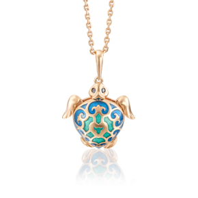 Подвеска «Лазурная черепаха» из красного золота с фианитами и эмалью 03-2402-00-402-1110-25