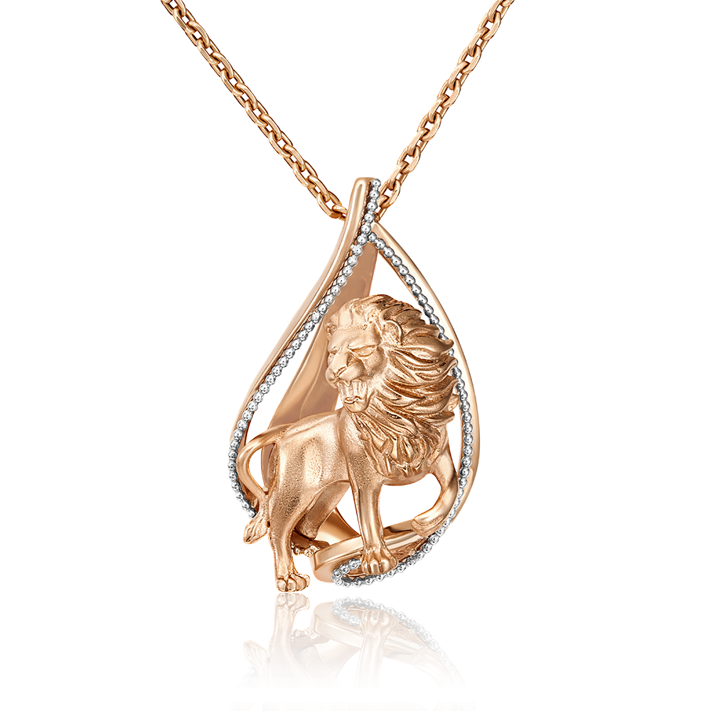 Подвеска «Знак зодиака Лев» из комбинированного золота 03-2814-07-000-1111-48