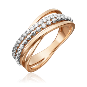 Кольцо из комбинированного золота с фианитами 01-5327-00-401-1111-03