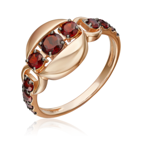 Кольцо из красного золота с гранатами 01-5832-00-204-1110