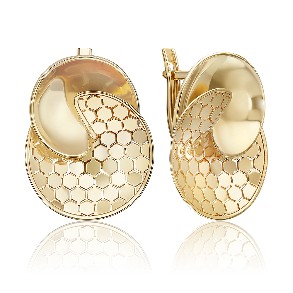 Серьги с английским замком из лимонного золота 02-5271-00-000-1130
