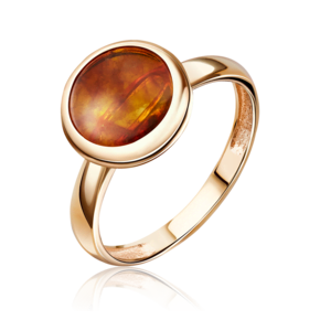 Кольцо из красного золота с янтарём 01-5164-00-271-1110-46