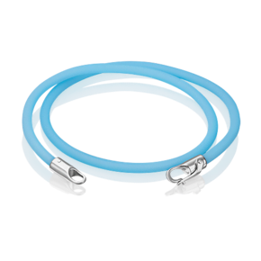 Браслет-соул из серебра с голубым полиуретановым шнуром 05-0763-03-000-0200