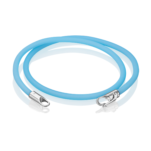 Браслет-соул из серебра с голубым полиуретановым шнуром 05-0763-03-000-0200