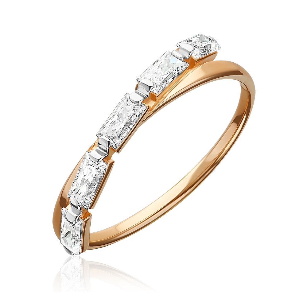 Кольцо из красного золота с фианитами 01-5941-00-401-1110