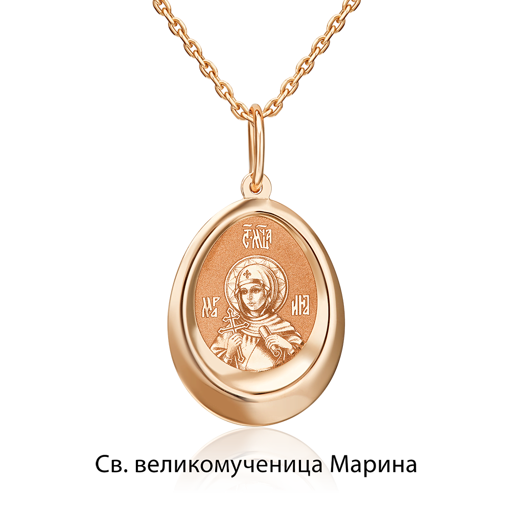 Иконка «Святая великомученица Марина» из красного золота 03-1882-07-000-1110