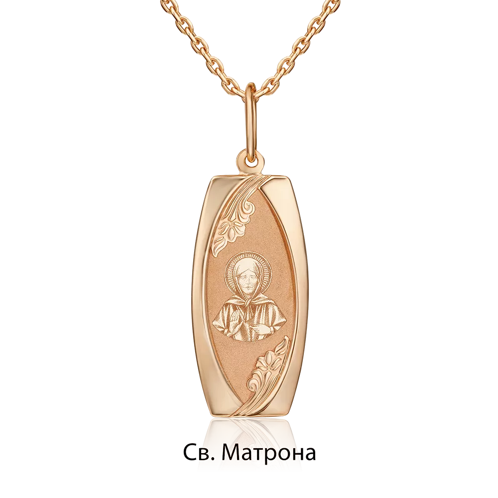 Иконка «Святая Матрона» из красного золота 03-1883-09-000-1110