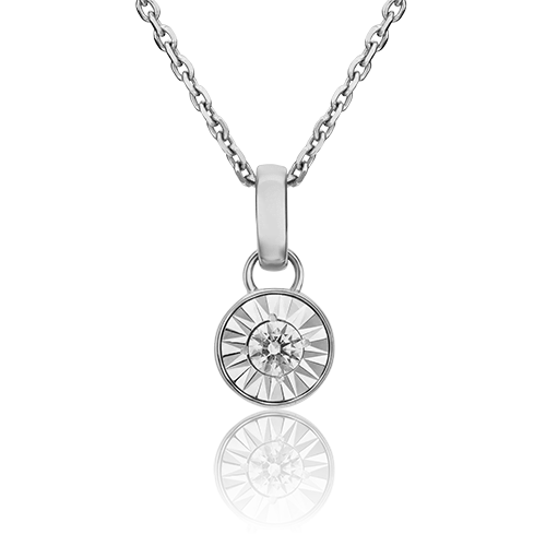 Подвеска из белого золота с фианитом 03-3094-00-501-1120-38