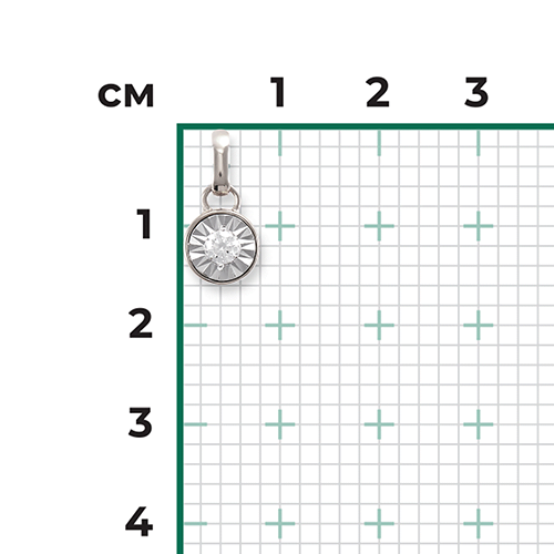 Подвеска из белого золота с фианитом 03-3094-00-501-1120-38
