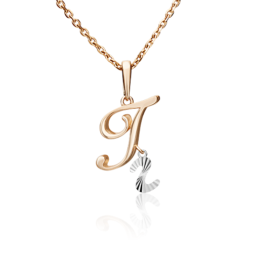 Подвеска «Буква Г» из комбинированного золота 03-2950-Г-000-1111