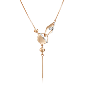 Колье «Контрасты» из комбинированного золота с натуральным топазом white 07-0246-00-201-1111