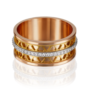 Обручальное кольцо из комбинированного золота с фианитами 01-4789-00-401-1140-50