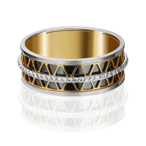 Обручальное кольцо из комбинированного золота с фианитами 01-4789-00-401-1121-50