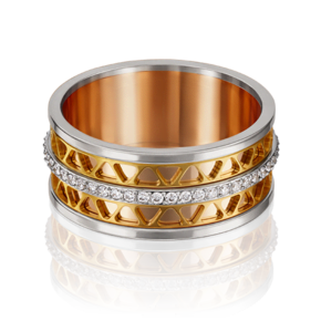 Обручальное кольцо из комбинированного золота с фианитами 01-4789-01-401-1140-50