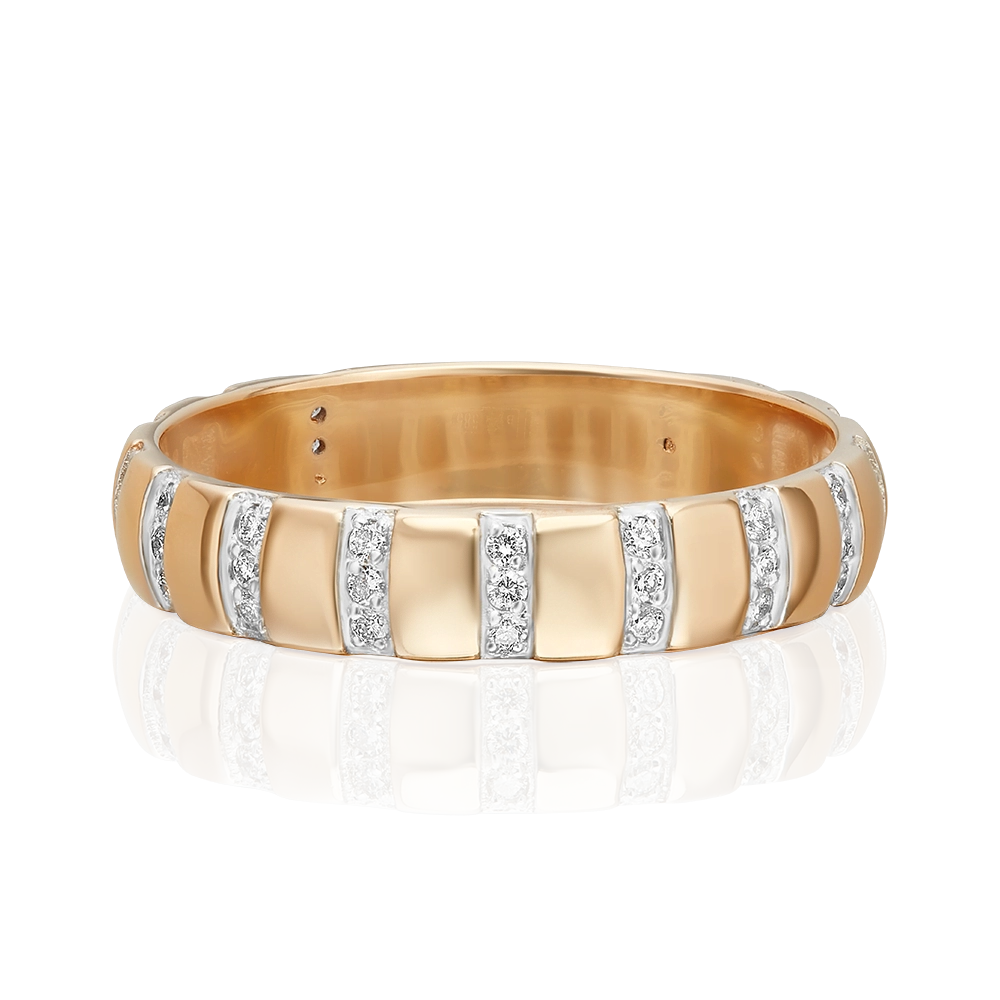 Обручальное кольцо из красного золота с бриллиантами 01-1790-00-101-1110-30