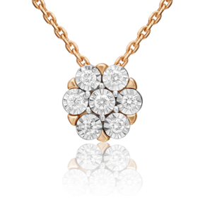 Подвеска-бегунок из комбинированного золота с бриллиантами