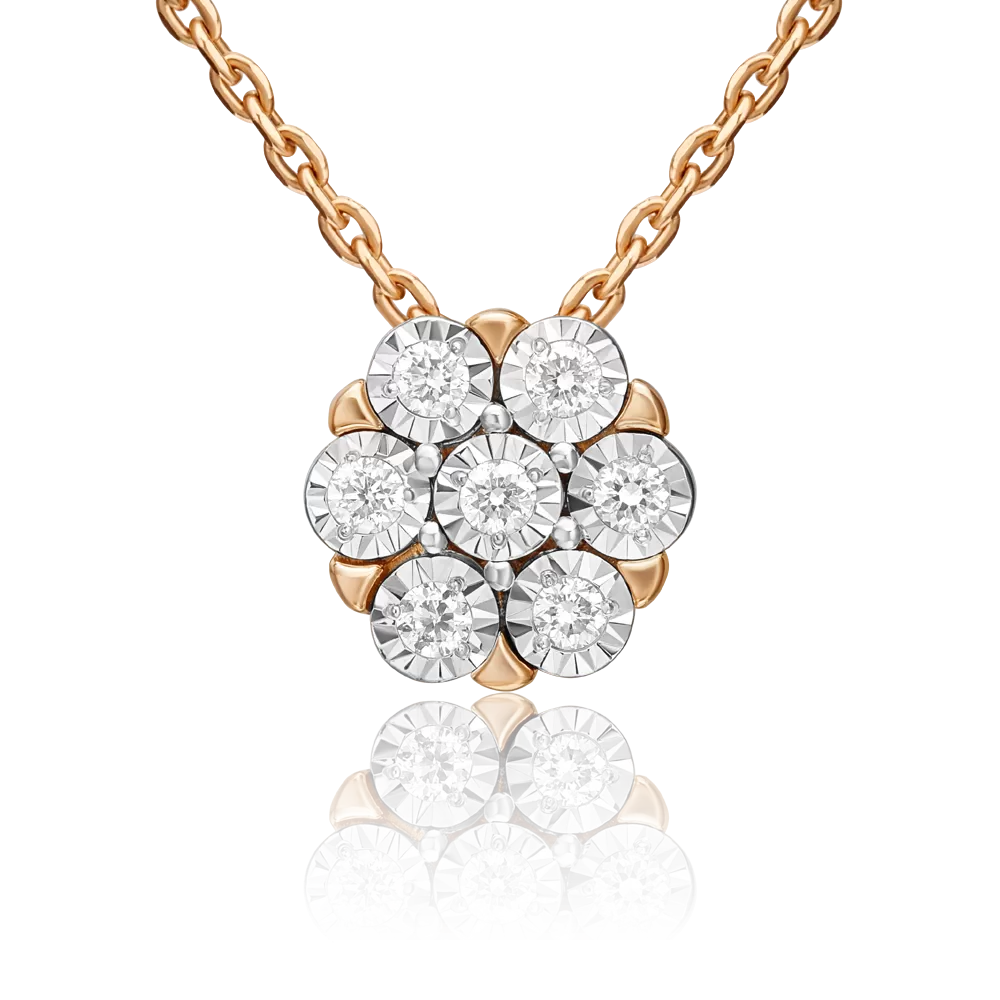 Подвеска-бегунок из комбинированного золота с бриллиантами 03-3462-00-101-1111