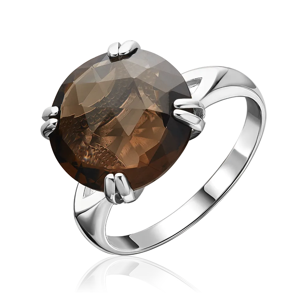 Кольцо из серебра с кварцем дымчатым 01-3537-00-202-0200