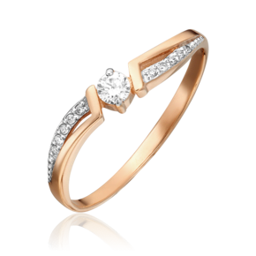 Кольцо из красного золота с бриллиантами 01-0722-00-101-1110-30