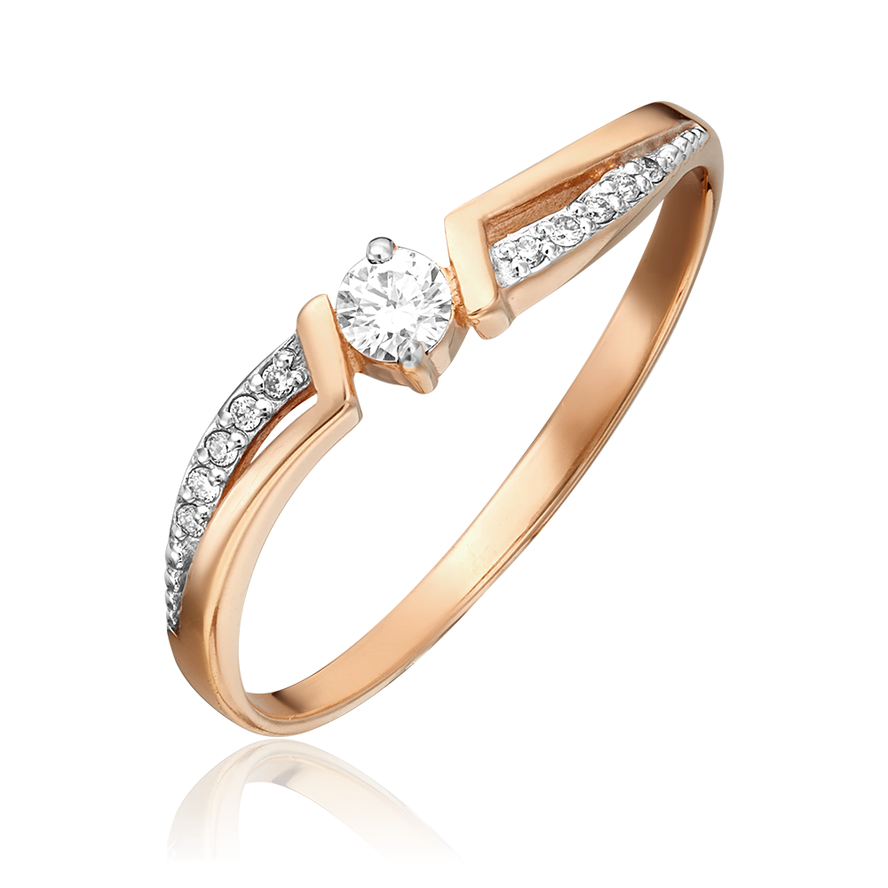 Кольцо из красного золота с бриллиантами 01-0722-00-101-1110-30