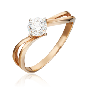 Помолвочное кольцо из красного золота с бриллиантом 01-0726-00-101-1110-30