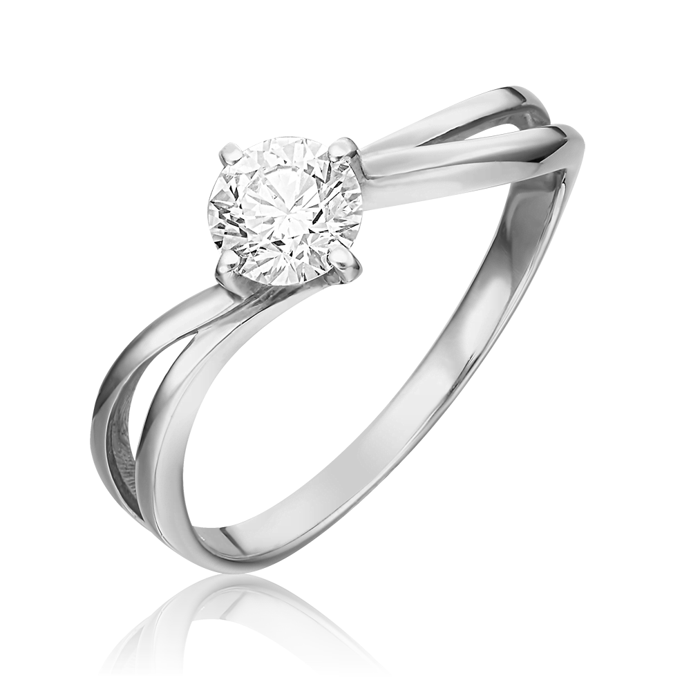 Помолвочное кольцо из белого золота с бриллиантом 01-0727-00-101-1120-30