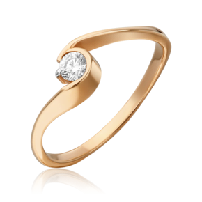 Кольцо из красного золота с бриллиантом 01-0728-00-101-1110-30