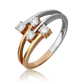 Кольцо из комбинированного золота с бриллиантами 01-0730-00-101-1111-30