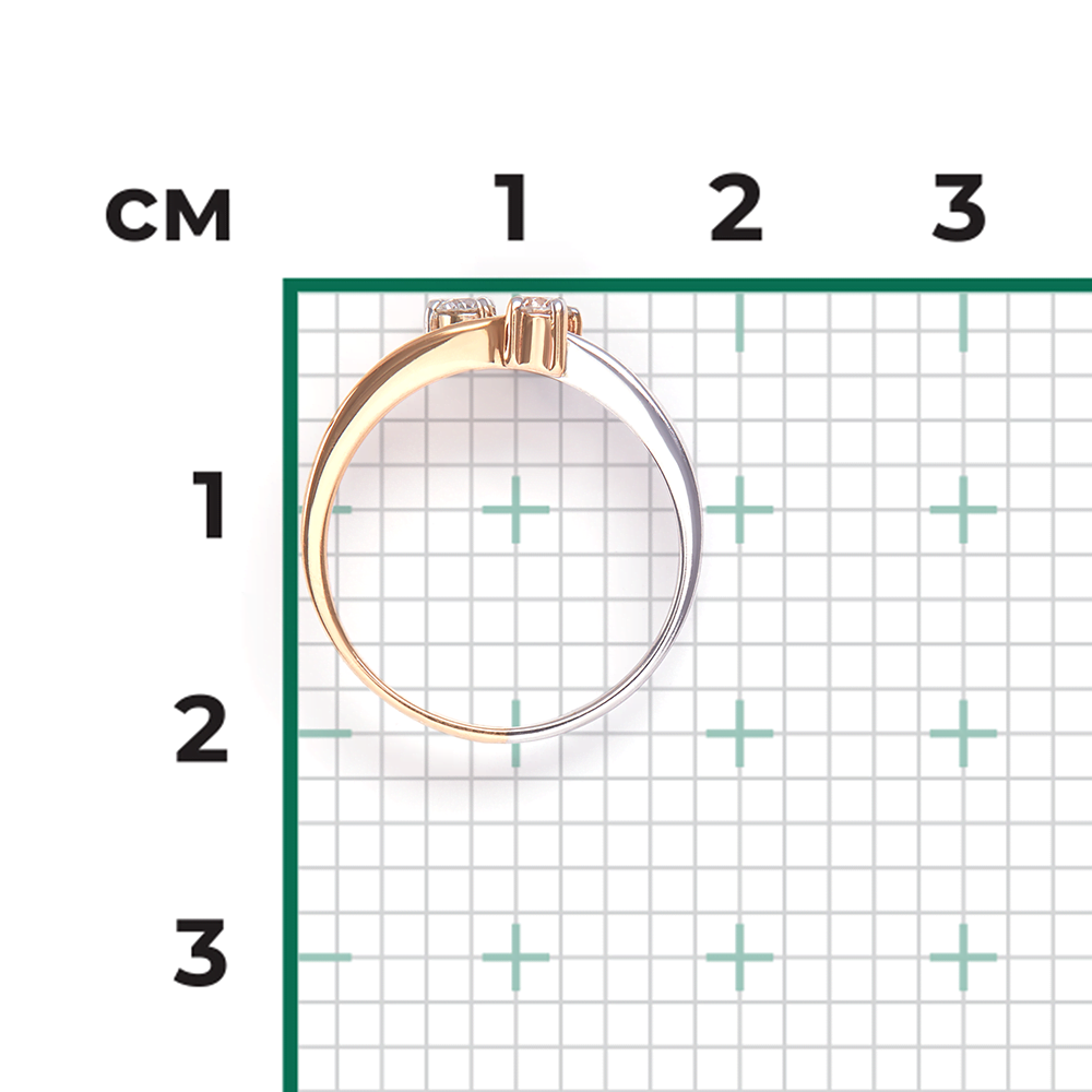 Кольцо из комбинированного золота с бриллиантами 01-0730-00-101-1111-30