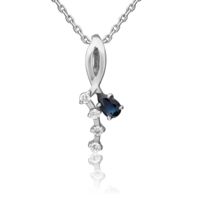Подвеска из белого золота с сапфиром и бриллиантами 03-0099-00-105-1120-30