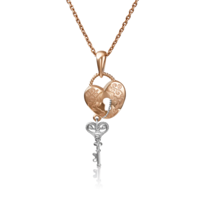 Подвеска «Ключ от сердца» из комбинированного золота 03-2881-00-000-1111