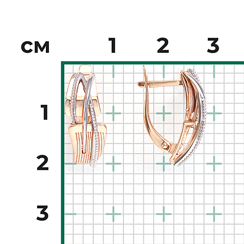 Серьги с английским замком из комбинированного золота 02-4070-00-000-1111-48