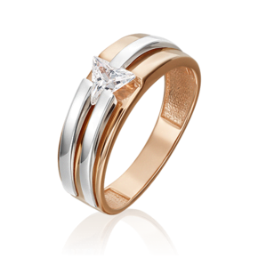 Кольцо из комбинированного золота с фианитом 01-5437-00-401-1111