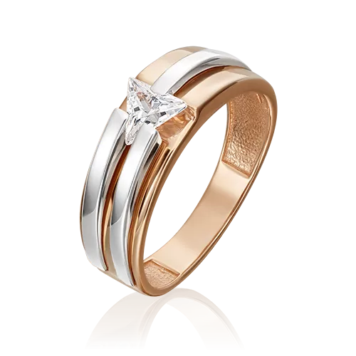 Кольцо из комбинированного золота с фианитом 01-5437-00-401-1111