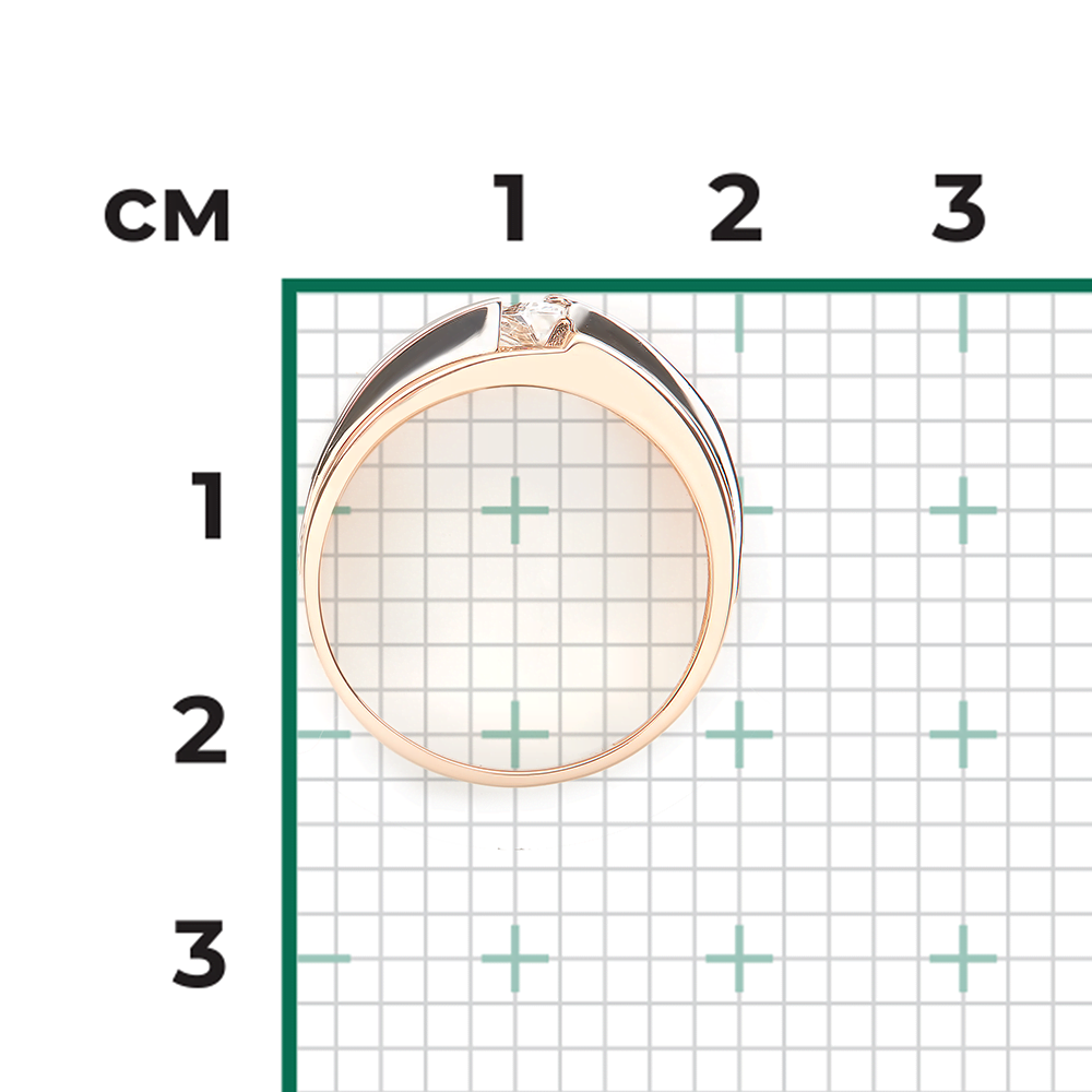 Кольцо из комбинированного золота с фианитом 01-5437-00-401-1111