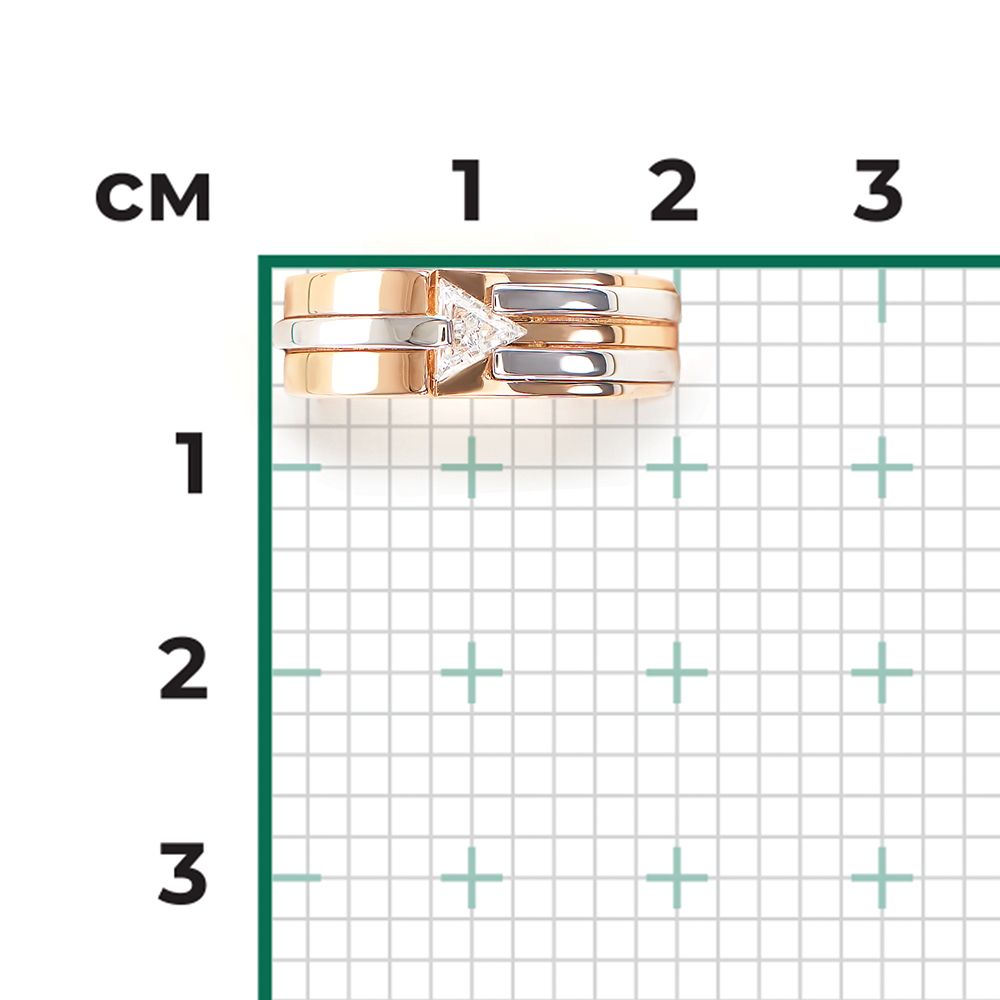 Кольцо из комбинированного золота с фианитом 01-5437-00-401-1111