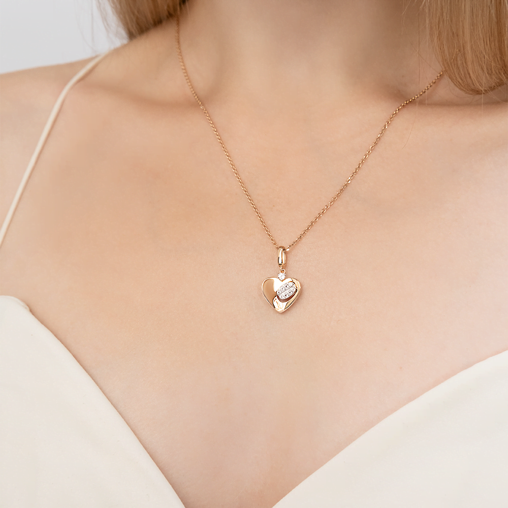 Подвеска из комбинированного золота с натуральным топазом white 03-3323-01-201-1111