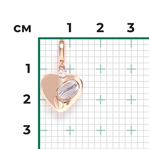Подвеска из комбинированного золота с натуральным топазом white 03-3323-01-201-1111
