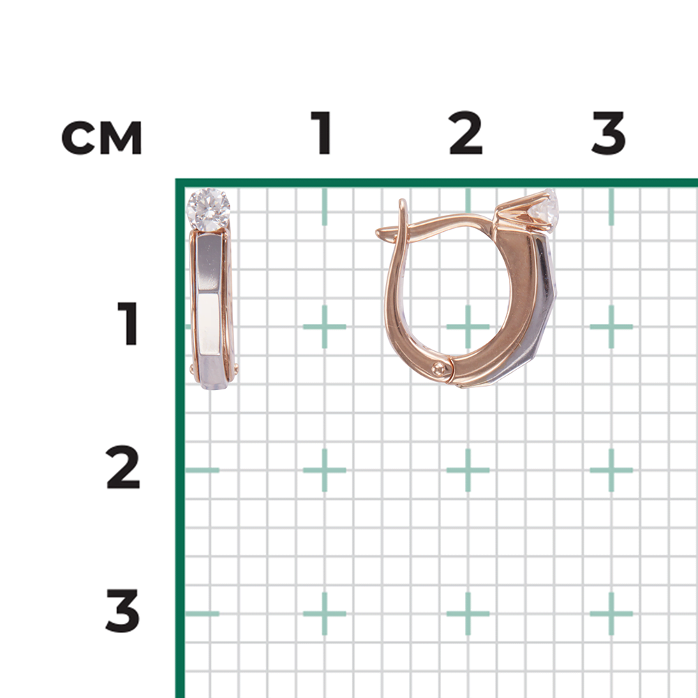 Серьги с английским замком из комбинированного золота с бриллиантом 02-4124-00-101-1111-30