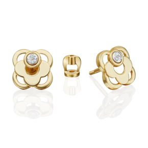 Серьги-пусеты из комбинированного золота с бриллиантами 02-5029-00-101-1121