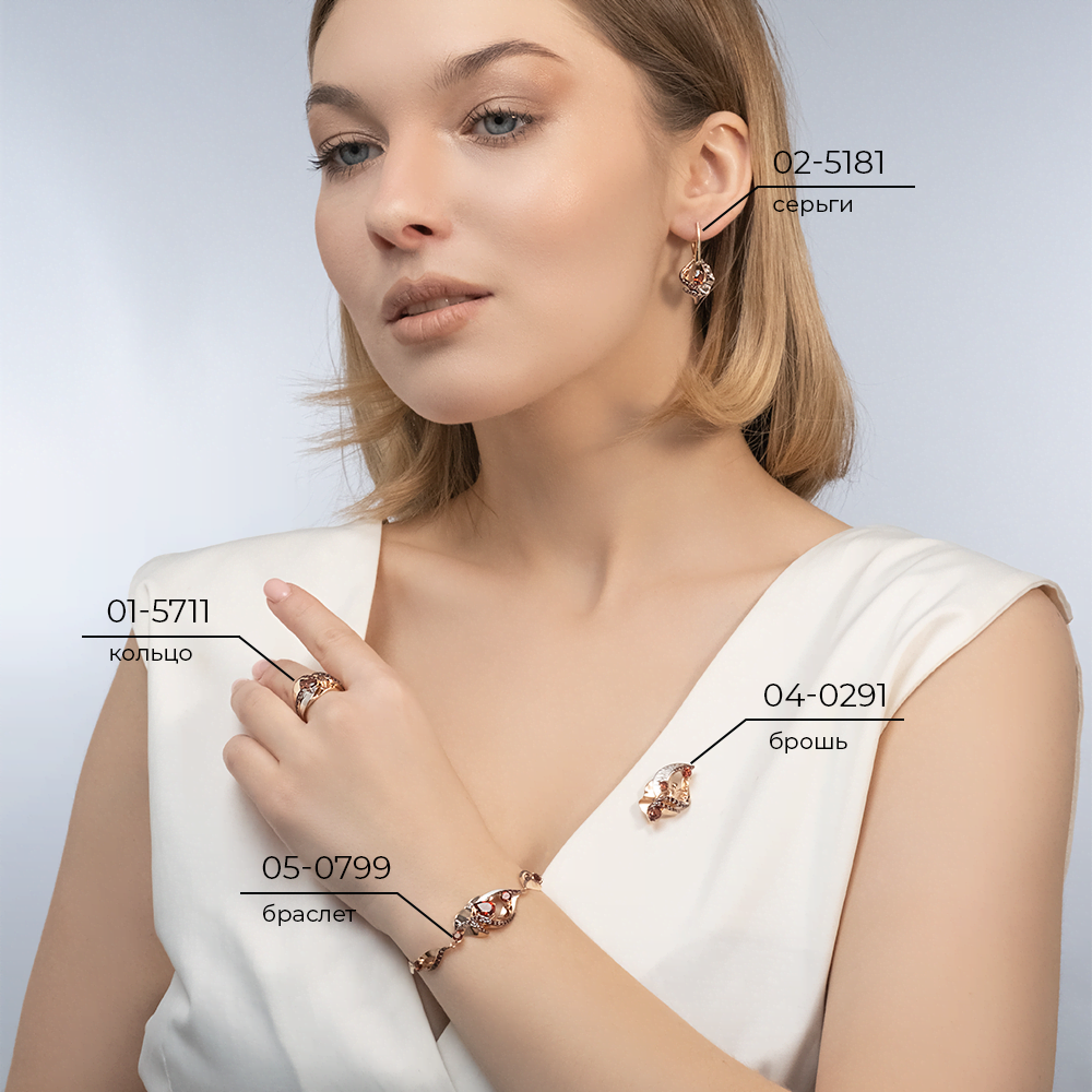 Серьги «Стихия Огня» из красного золота с гранатами 02-5181-00-204-1110