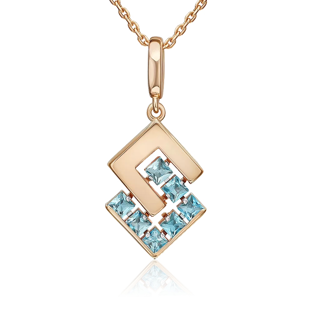 Подвеска из красного золота с топазами 03-3589-00-201-1110